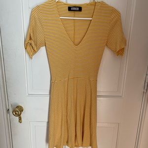 Reformation Yellow striped mini dress
